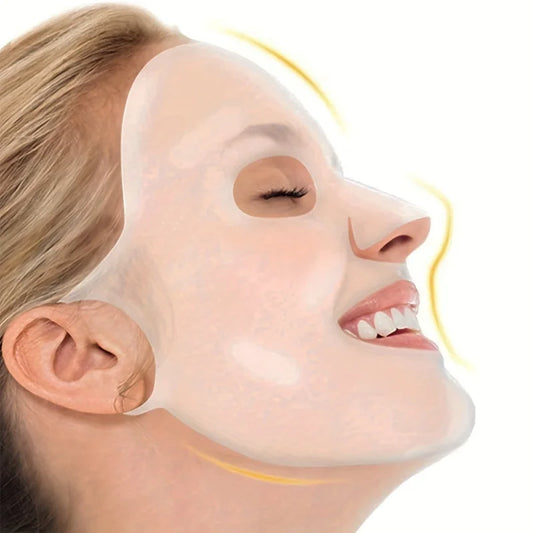 3d máscara facial de silicone, máscara fixa, reutilizável, hidratante, reafirmante, ferramenta facial, pendurado na orelha